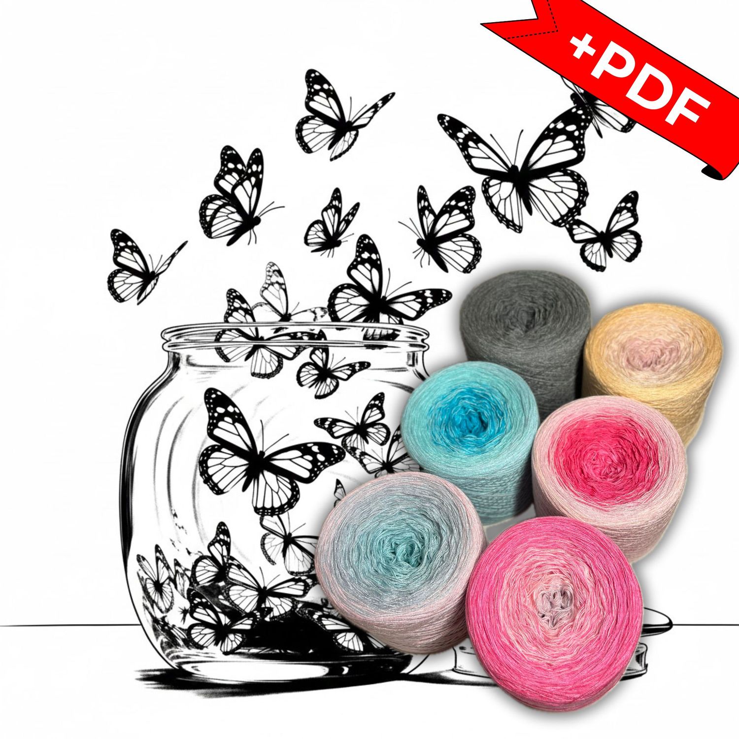 Woolpedia Colors Dreams &amp; Spirits CAL "Fusion" yarn series + PDF crochet pattern - 10700m (modal)