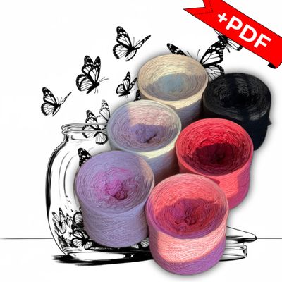 Woolpedia Colors Dreams &amp; Spirits CAL "Berry Dreams" yarn series + PDF crochet pattern - 10700m (modal)