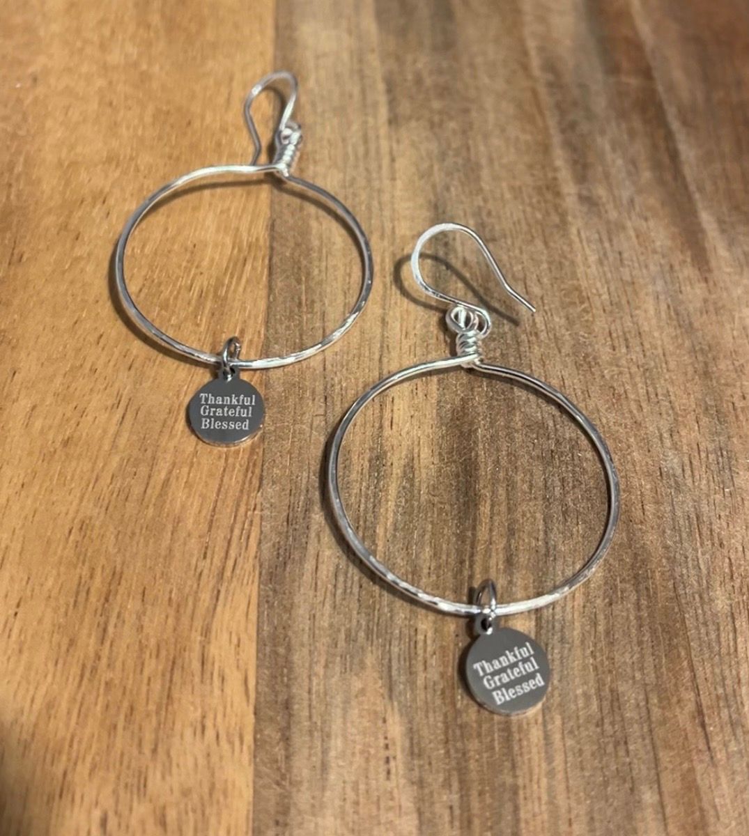 Thankful Grateful Blessed! Hoop Earrings