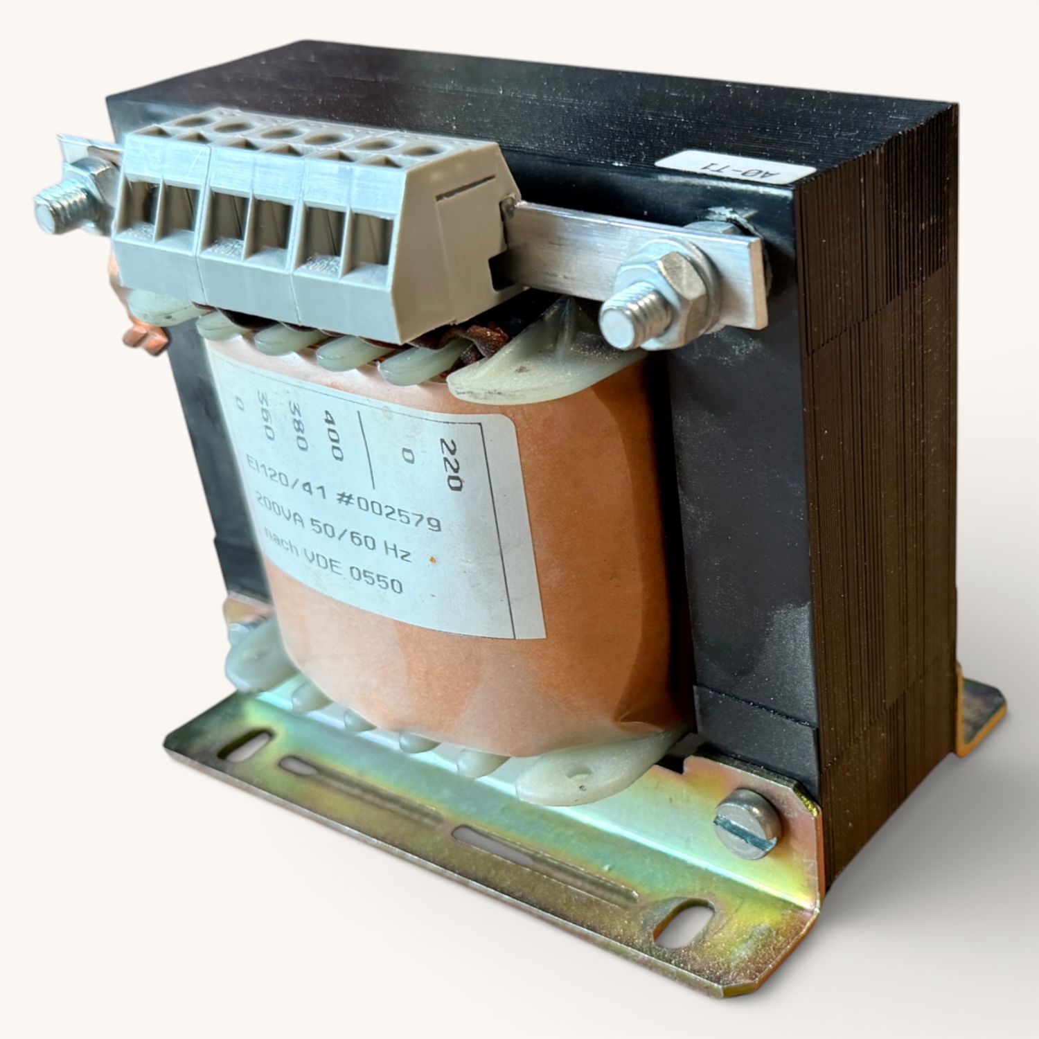 Steuertransformator 200 VA 50/60 Hz Mehrspannungsanschluss Art.-Nr. EI120/41-002579 Transformator Steuertransformator 200 VA 50/60 Hz Mehrspannungsanschluss Art.-Nr. EI120/41-002579 Transformator