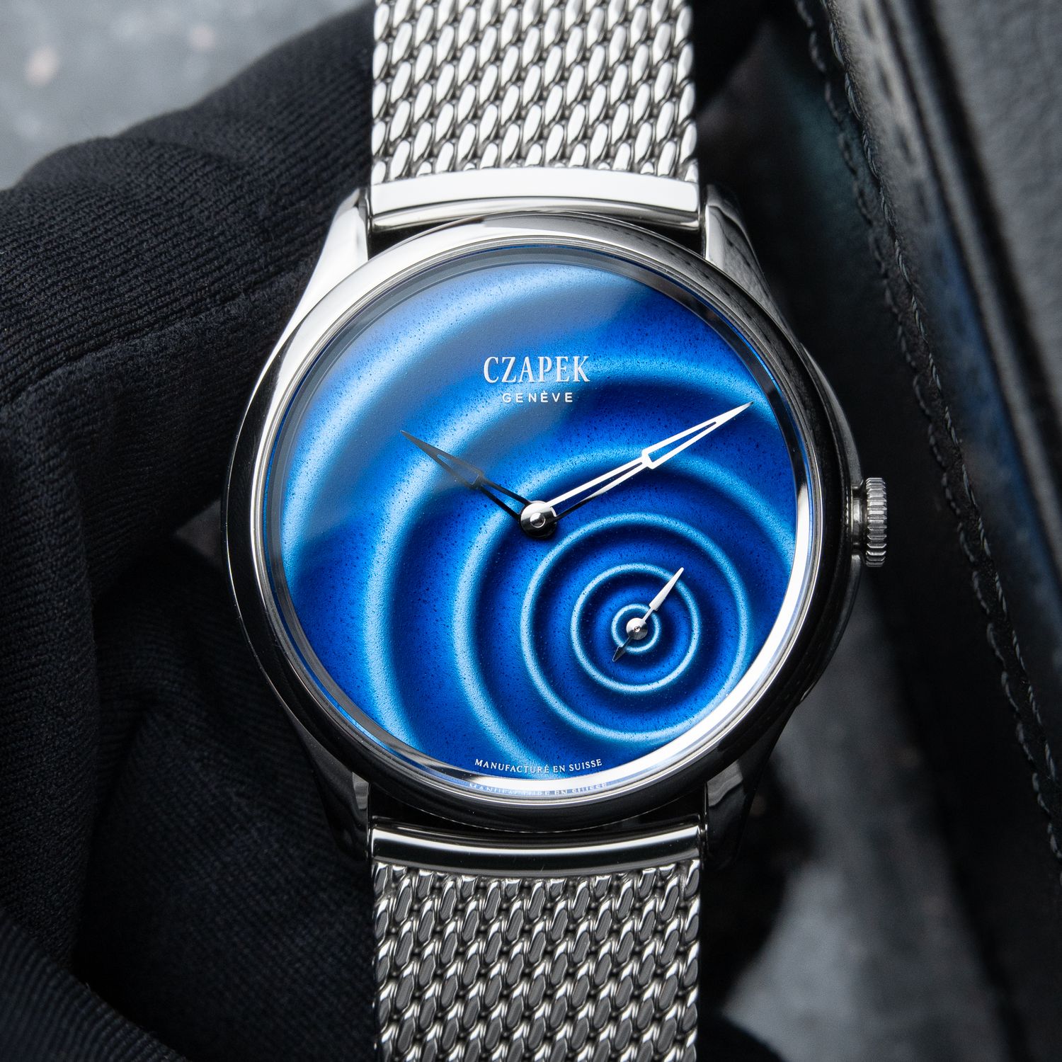 Czapek Promenade Goutte D'eau Limited Edition STRAPS 2025 Blue Enamel 38