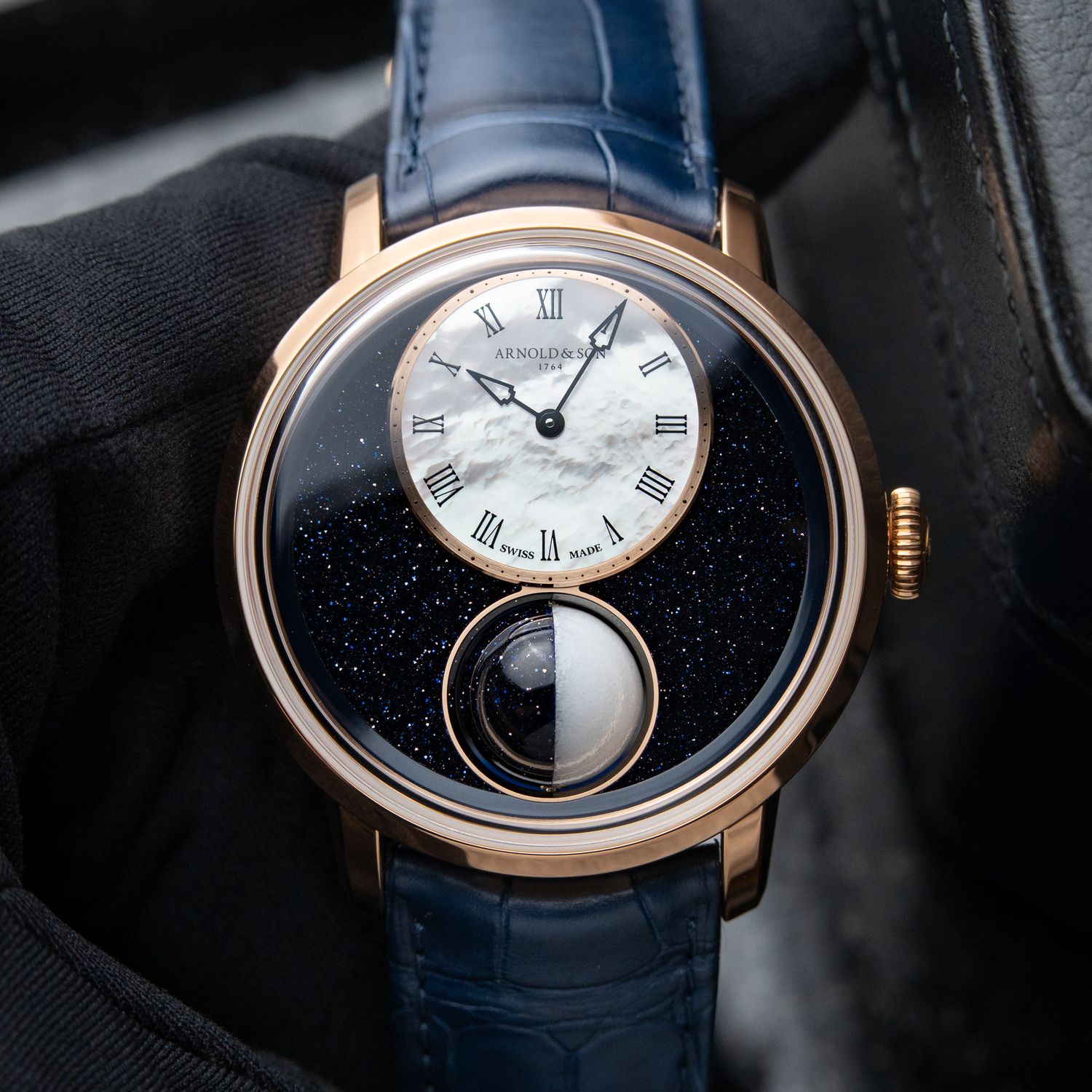 Arnold & Son Luna Magna Red Gold II Limited Edition Aventurine Moon Phase
