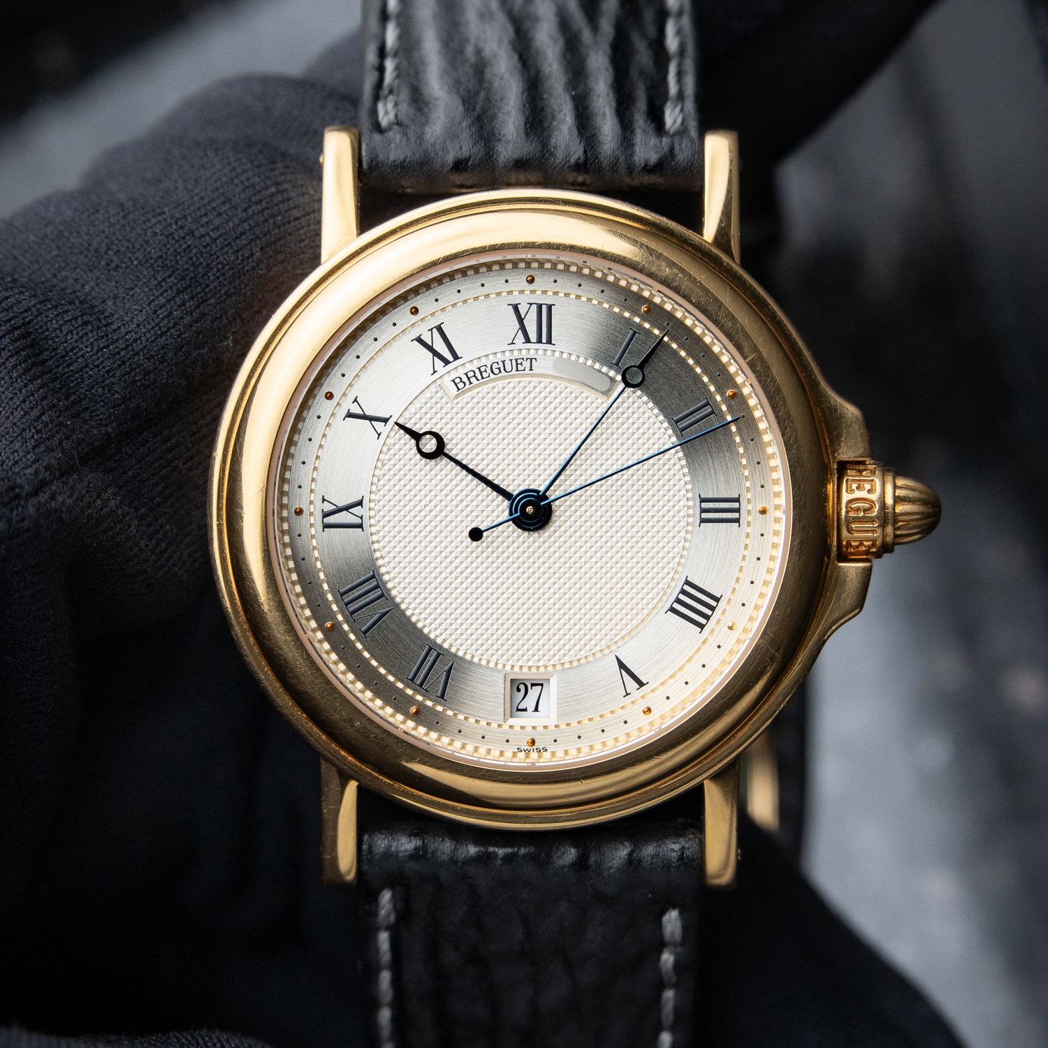 Breguet Horloger De La Marine Vintage Yellow Gold 3400BA Guilloche Dial Breguet Horloger De La Marine Vintage Yellow Gold 3400BA Guilloche Dial
