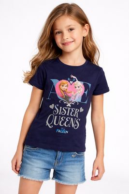 Girls Frozen Anna &amp; Elsa T-Shirt