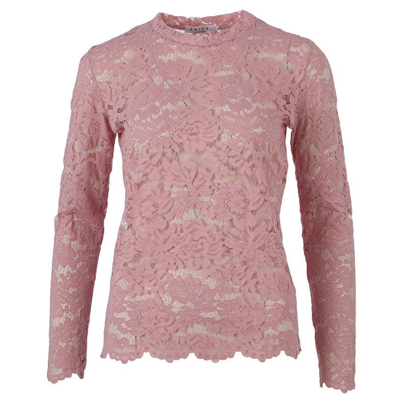 ENJOY TOP ALLOVER KANT - POEDERROZE