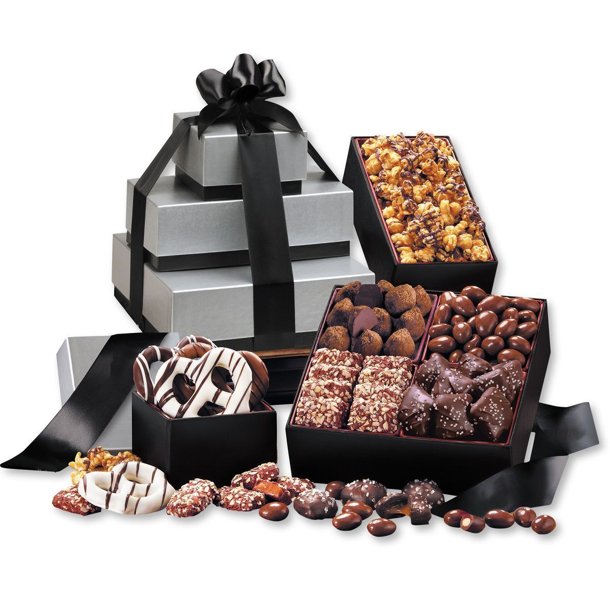 Silver & Black Tower of Sweets Silver & Black Tower of Sweets