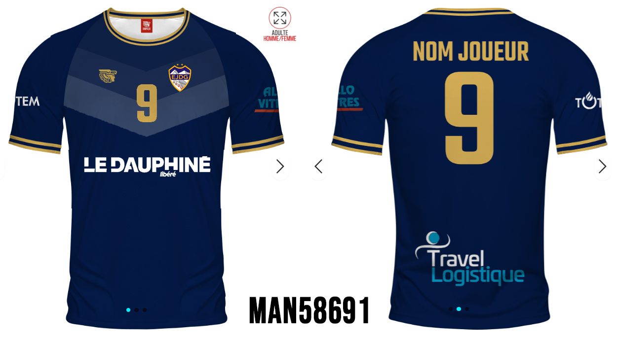 Lot de 45 maillots sublimés dont 2 gardiens