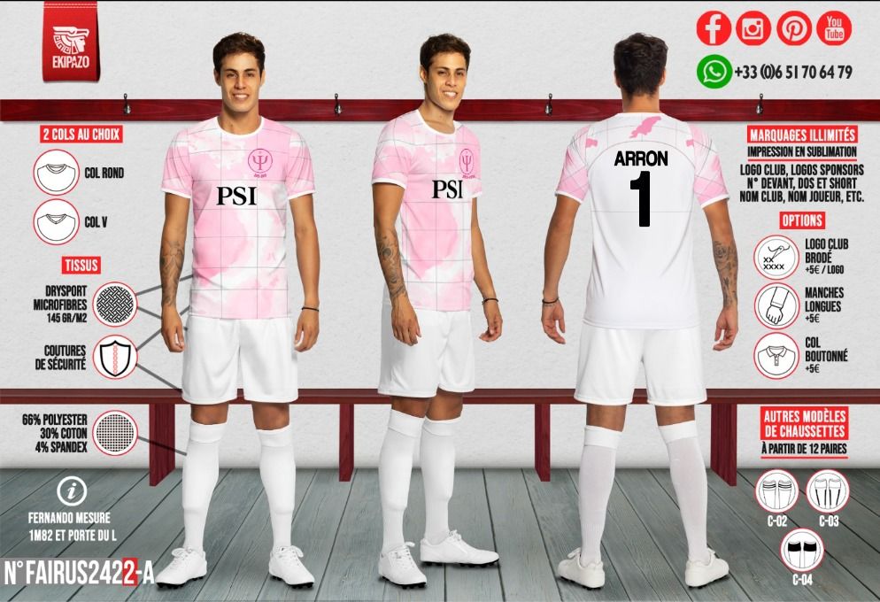 Lot de 35 maillots brodés dont 2 non brodés (paiement 2/2)