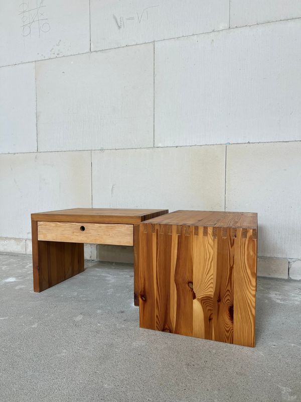 Pair of Ate van Apeldoorn Pine Nightstands. Netherlands, 1970s need some TLC Pair of Ate van Apeldoorn Pine Nightstands. Netherlands, 1970s need some TLC