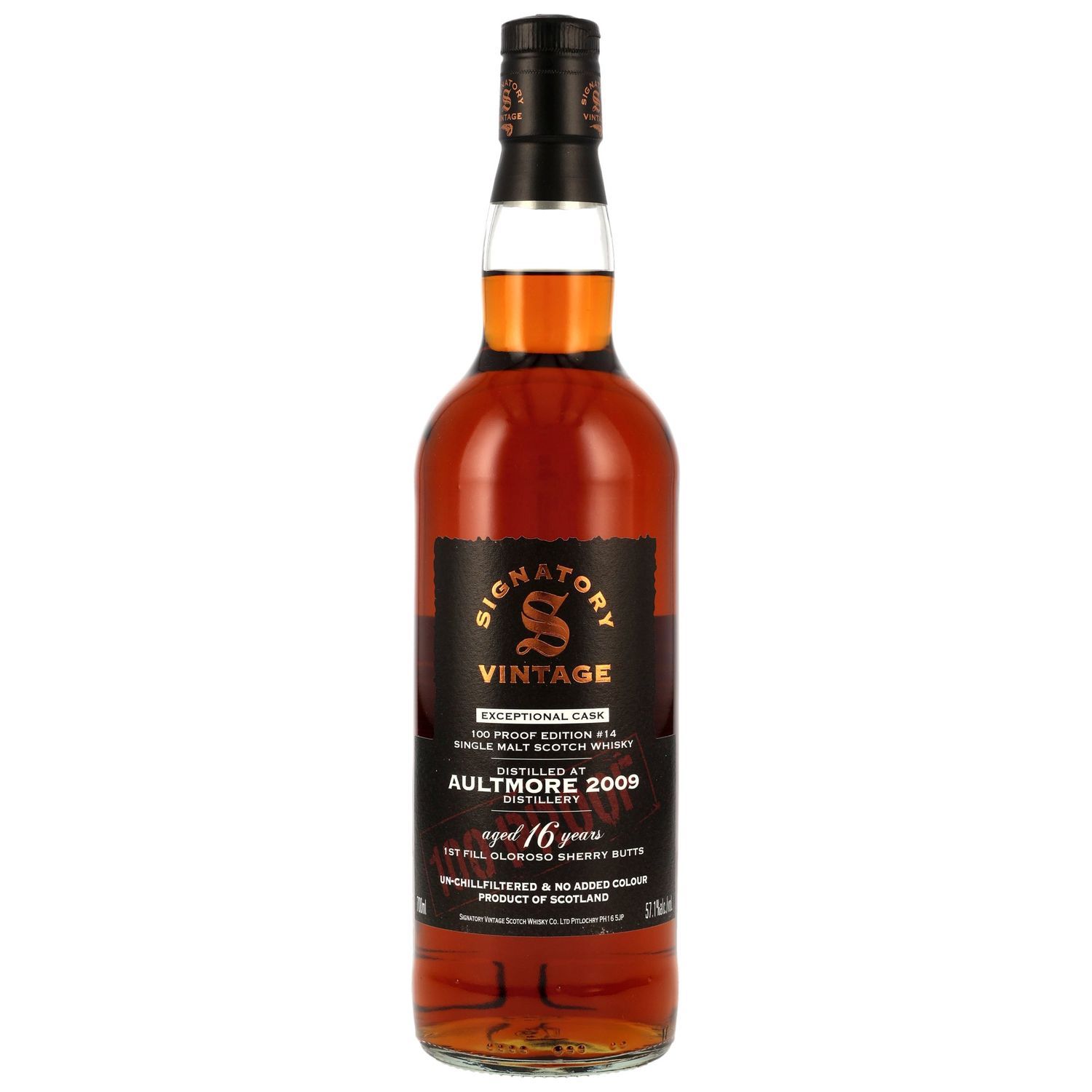 Aultmore - 2009/2025 - 16 Jahre - 1st Fill Oloroso Sherry Butts- Signatory 100 PROOF Exceptional Cask Edition #14 - 57,1%
