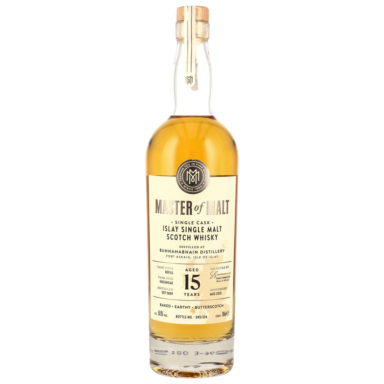 Bunnahabhain 2009/2025 - 15 Jahre - Refill Hogshead - Master of Malt - 50,9%