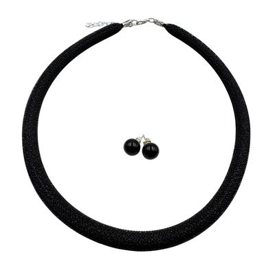 Schmuckset: Halskette &amp; Ohrstecker, Murano Glas