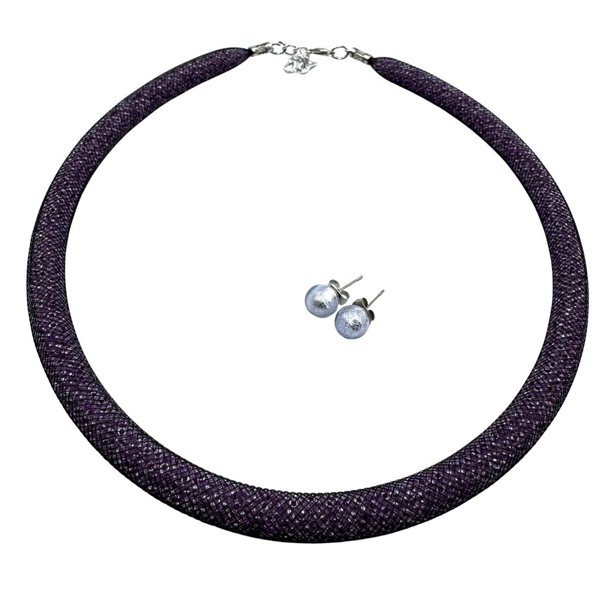 Schmuckset: Halskette &amp; Ohrstecker, Murano Glas