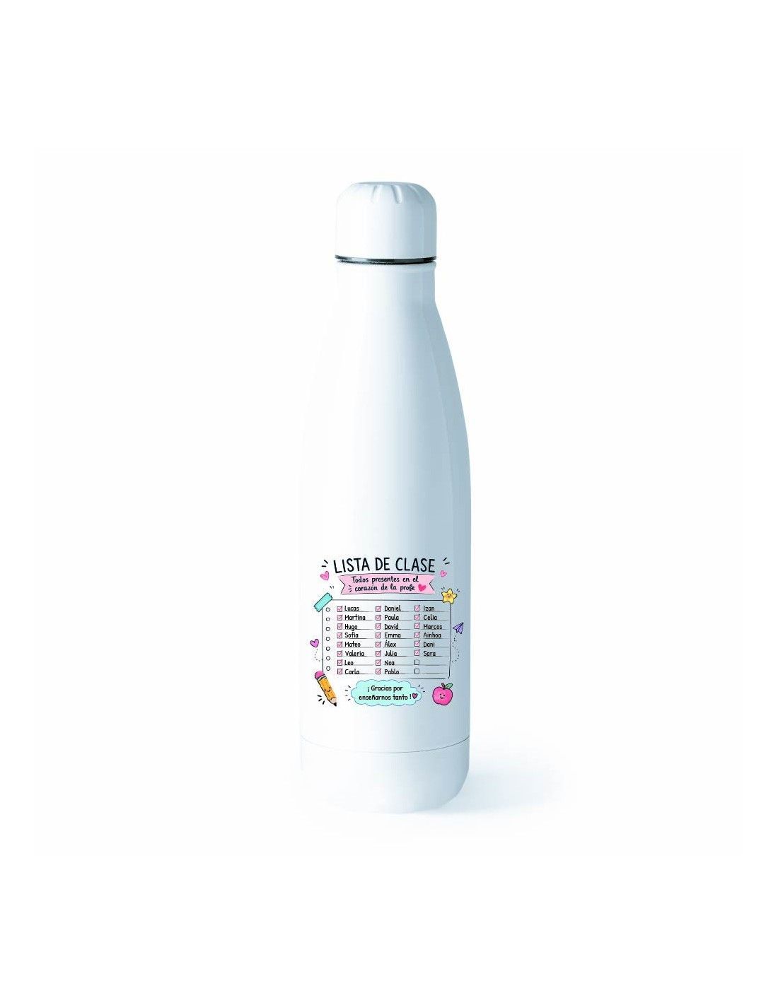 BOTELLA TERMO LISTA CLASE PERSONALIZADA