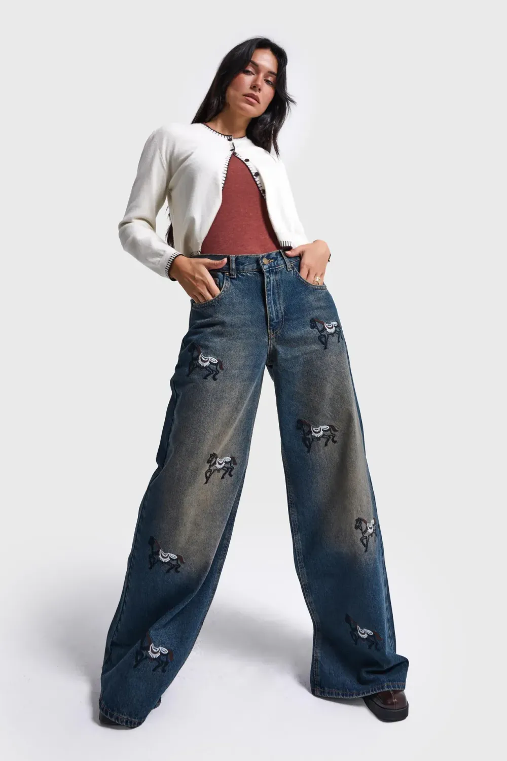 Jeans Bold Pilot Palazzao Mid Rise Jeans Bold Pilot Palazzao Mid Rise