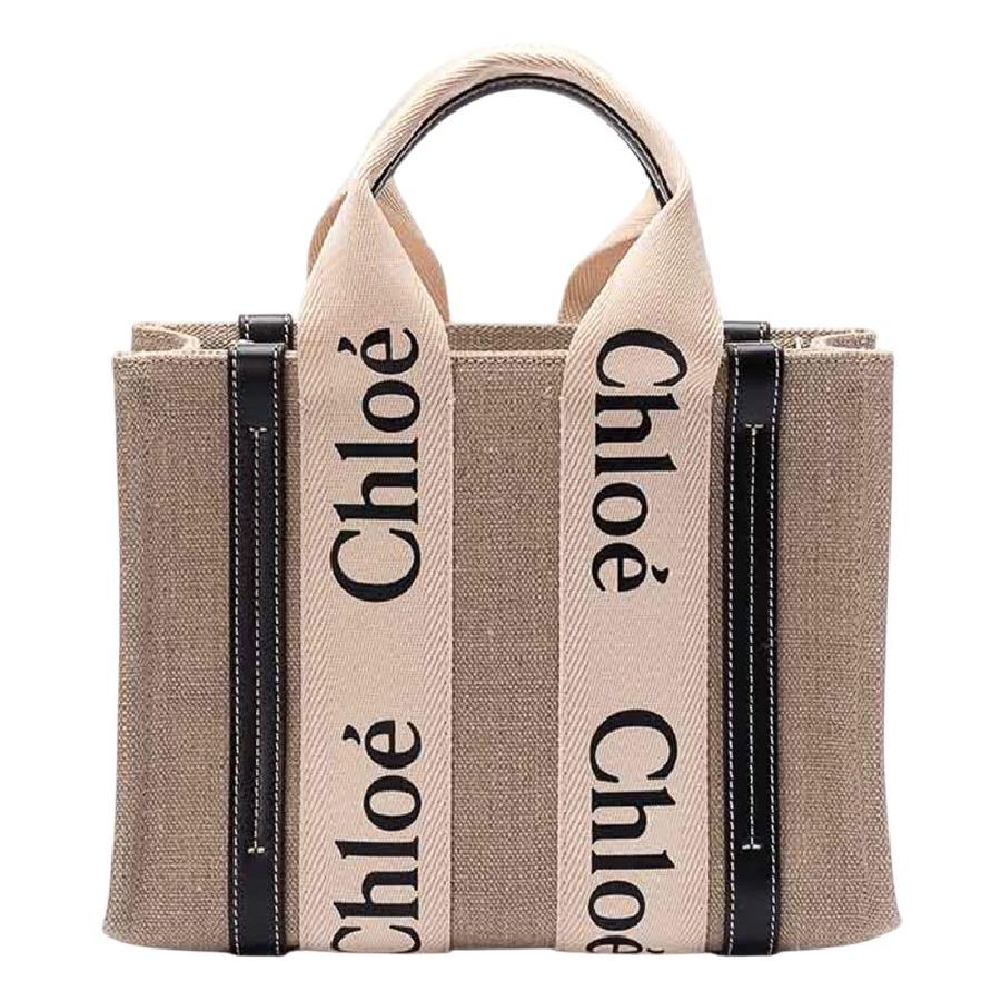 *NEW* Chloé Woody Small Linen Tote Bag