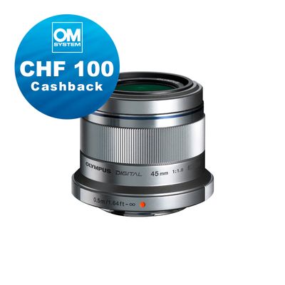 Olympus M.Zuiko 45mm 1.8 (silver) - CHF 100 Cashback Olympus M.Zuiko 45mm 1.8 (silver) - CHF 100 Cashback