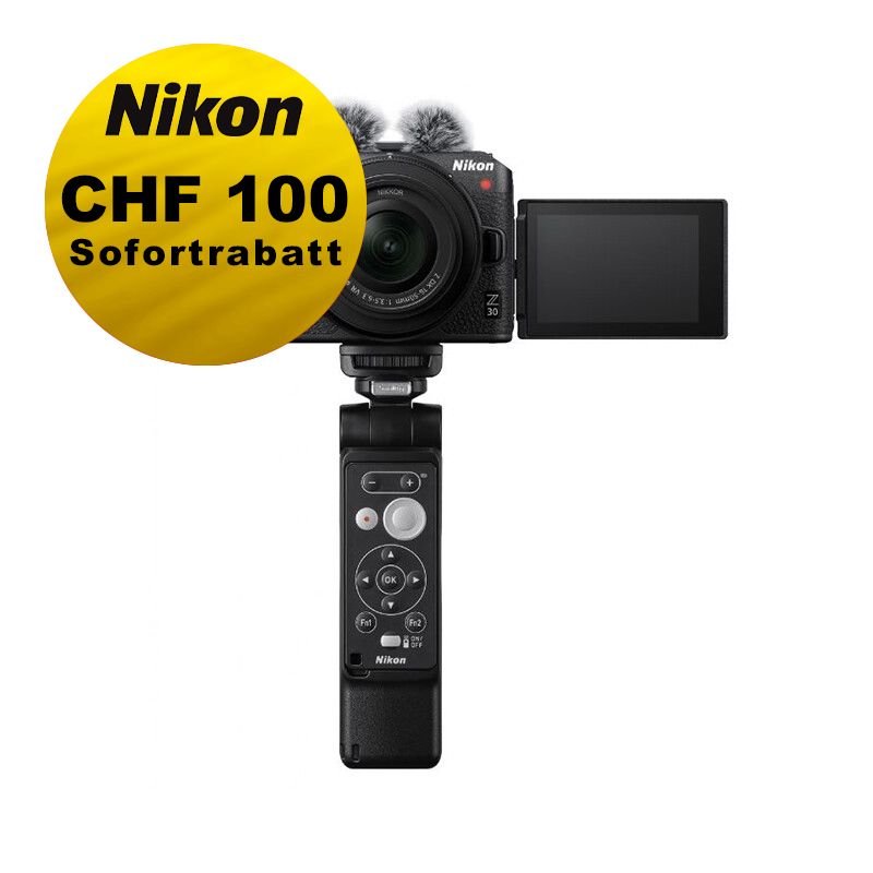 Nikon Z30 Vloggerkit - ''Swiss Garantie'' - inkl. CHF 100 Sofortrabatt Nikon Z30 Vloggerkit - ''Swiss Garantie'' - inkl. CHF 100 Sofortrabatt