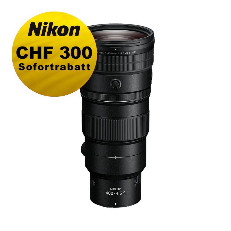 Nikon Z 400mm 4.5 VR S - ''Swiss Garantie'' - inkl. CHF 300 Sofortrabatt Nikon Z 400mm 4.5 VR S - ''Swiss Garantie'' - inkl. CHF 300 Sofortrabatt