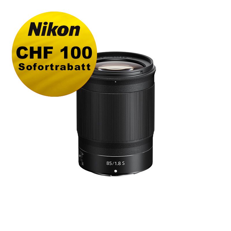 Nikon Z 85mm 1.8 S - ''Swiss Garantie'' - inkl. CHF 100 Sofortrabatt Nikon Z 85mm 1.8 S - ''Swiss Garantie'' - inkl. CHF 100 Sofortrabatt