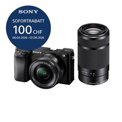 Sony A6100 A Kit mit 16-50mm II + 55-210mm - inkl. CHF 100 Sofortrabatt Sony A6100 A Kit mit 16-50mm II + 55-210mm - inkl. CHF 100 Sofortrabatt