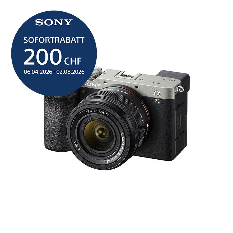 Sony A7C Mark II Kit mit 28-60mm (silver) - ''4 Jahre Garantie'' - inkl. CHF 200 Sofortrabatt Sony A7C Mark II Kit mit 28-60mm (silver) - ''4 Jahre Garantie'' - inkl. CHF 200 Sofortrabatt