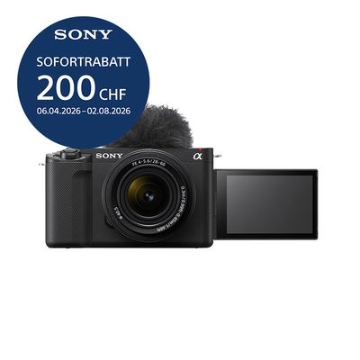 Sony ZV-E1 Kit mit 28-60mm (black) - ''4 Jahre Garantie'' - inkl. CHF 200 Sofortrabatt Sony ZV-E1 Kit mit 28-60mm (black) - ''4 Jahre Garantie'' - inkl. CHF 200 Sofortrabatt