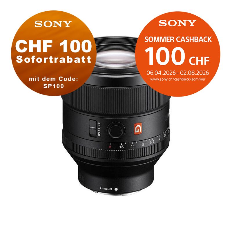 Sony FE 85mm 1.4 GM - ''4 Jahre Garantie'' - CHF 100 Sofortrabatt mit Code SP100 + CHF 100 Cashback