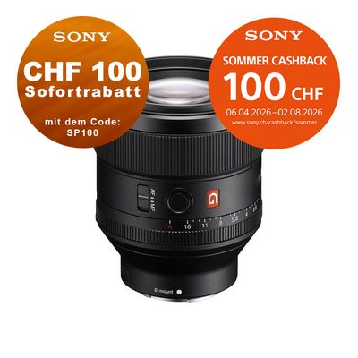 Sony FE 85mm 1.4 GM - ''4 Jahre Garantie'' - CHF 100 Sofortrabatt mit Code SP100 + CHF 100 Cashback