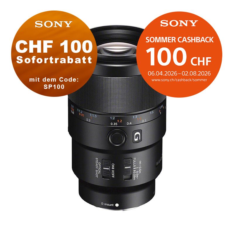 Sony FE 90mm 2.8 G OSS Macro - ''4 Jahre Garantie'' - CHF 100 Sofortrabatt mit Code SP100 + CHF 100 Cashback