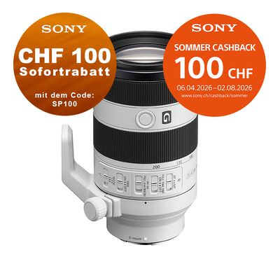 Sony FE 70-200mm 4.0 Macro G OSS II - ''4 Jahre Garantie'' - CHF 100 Sofortrabatt mit Code SP100 + CHF 100 Cashback Sony FE 70-200mm 4.0 Macro G OSS II - ''4 Jahre Garantie'' - CHF 100 Sofortrabatt mit Code SP100 + CHF 100 Cashback