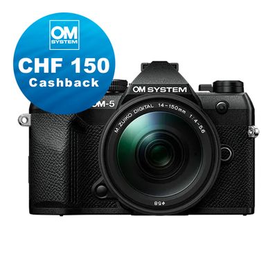 OM System OM-5 II Kit mit 14-150mm 4.0-5.6 (black) - CHF 150.- Cashback