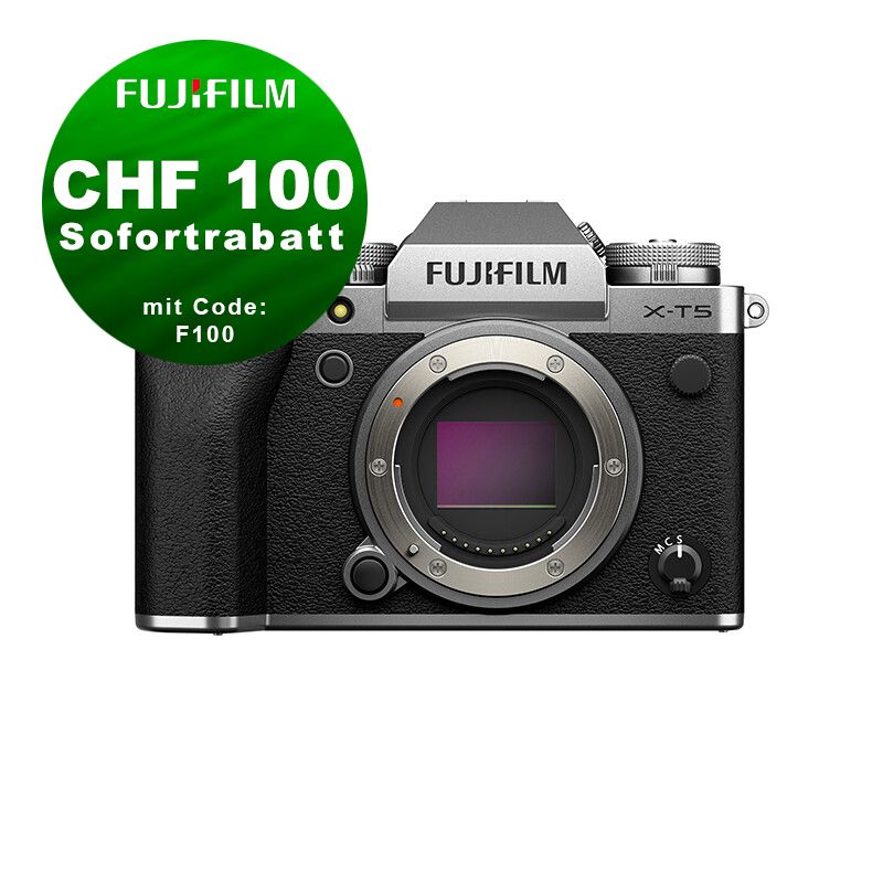 Fujifilm X-T5 Gehäuse (silver) - ''Swiss Garantie'' - CHF 100 Rabatt mit Code F100