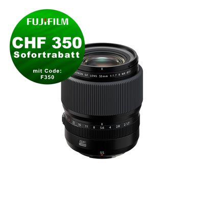 Fujinon GF 55mm 1.7 R WR - ''Swiss Garantie'' - CHF 350 Rabatt mit Code F350