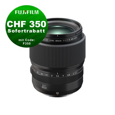 Fujinon GF 80mm 1.7 R WR - ''Swiss Garantie'' - CHF 350 Rabatt mit Code F350
