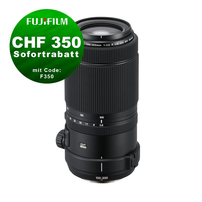 Fujinon GF 100-200mm 5.6 R OIS WR - ''Swiss Garantie'' - CHF 350 Rabatt mit Code F350 Fujinon GF 100-200mm 5.6 R OIS WR - ''Swiss Garantie'' - CHF 350 Rabatt mit Code F350