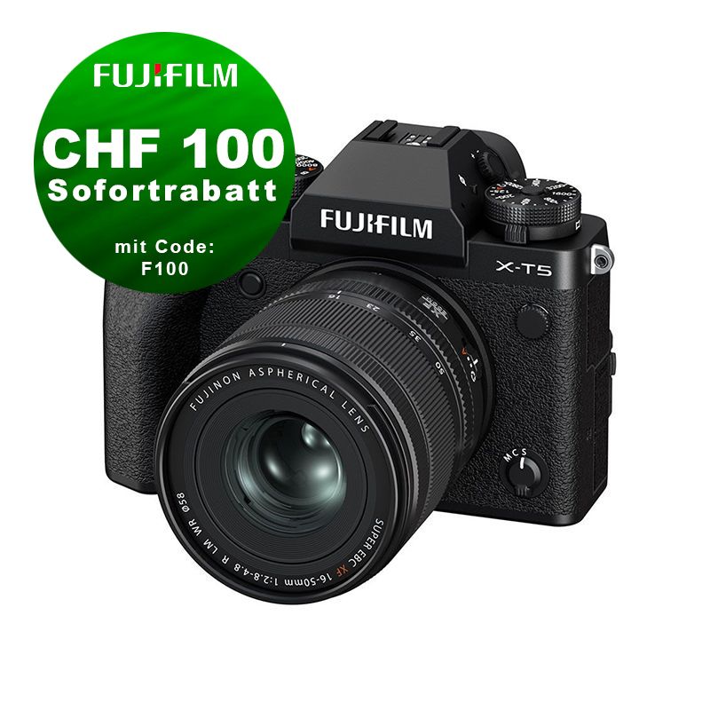 Fujifilm X-T5 Kit mit 16-50mm 2.8-4.8 (black) - ''Swiss Garantie'' - CHF 100 Rabatt mit Code F100