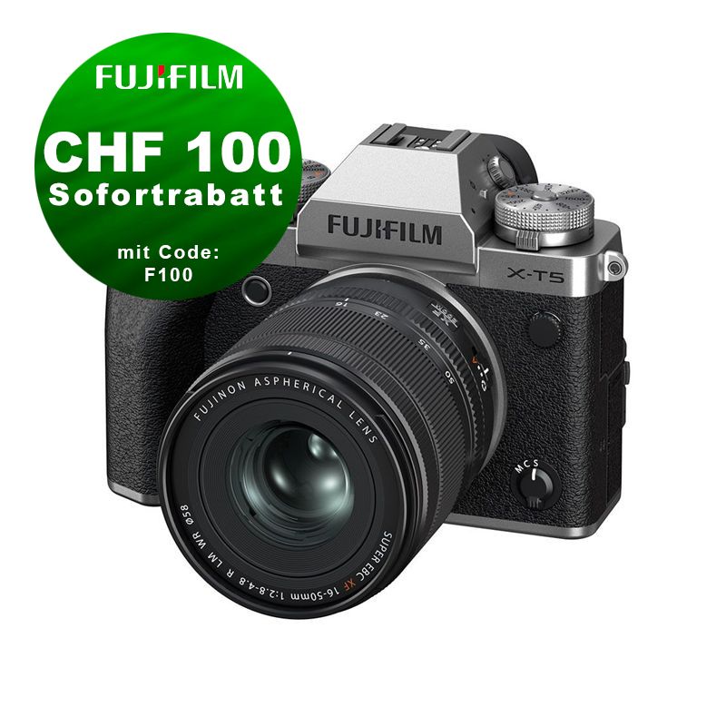 Fujifilm X-T5 Kit mit 16-50mm 2.8-4.8 (silver) - ''Swiss Garantie'' - CHF 100 Rabatt mit Code F100