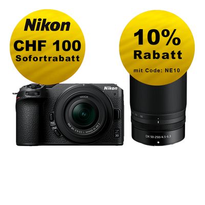 Nikon Z30 Kit mit 16-50mm + 50-250mm VR - ''Swiss Garantie'' - inkl. CHF 100 Sofortrabatt