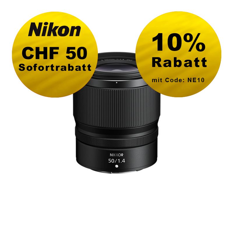 Nikon Z 50mm 1.4 - ''Swiss Garantie'' - inkl. CHF 50 Sofortrabatt Nikon Z 50mm 1.4 - ''Swiss Garantie'' - inkl. CHF 50 Sofortrabatt