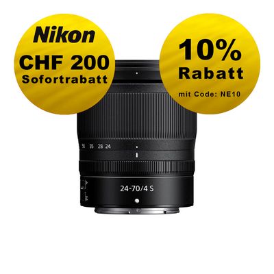 Nikon Z 24-70mm 4.0 S - ''Swiss Garantie'' - inkl. CHF 200 Sofortrabatt