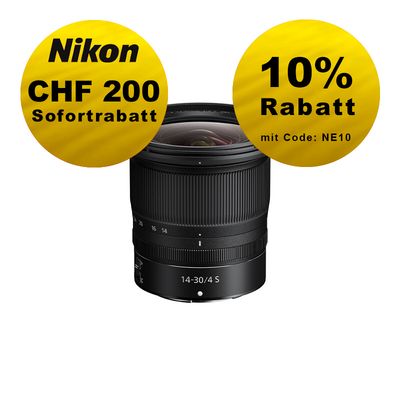Nikon Z 14-30mm 4.0 S - ''Swiss Garantie'' - inkl. CHF 200 Sofortrabatt