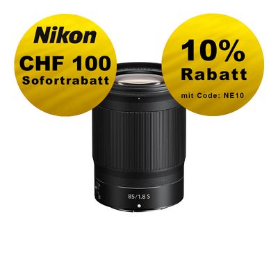 Nikon Z 85mm 1.8 S - ''Swiss Garantie'' - inkl. CHF 100 Sofortrabatt