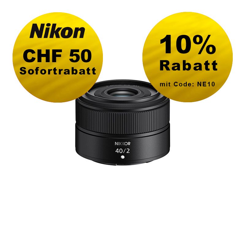 Nikon Z 40mm 2.0 - ''Swiss Garantie'' - inkl. CHF 50 Sofortrabatt Nikon Z 40mm 2.0 - ''Swiss Garantie'' - inkl. CHF 50 Sofortrabatt
