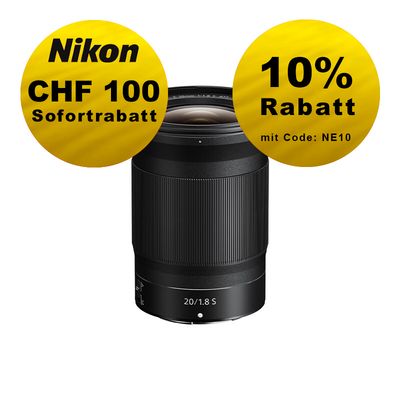 Nikon Z 20mm 1.8 S - ''Swiss Garantie'' - inkl. CHF 100 Sofortrabatt