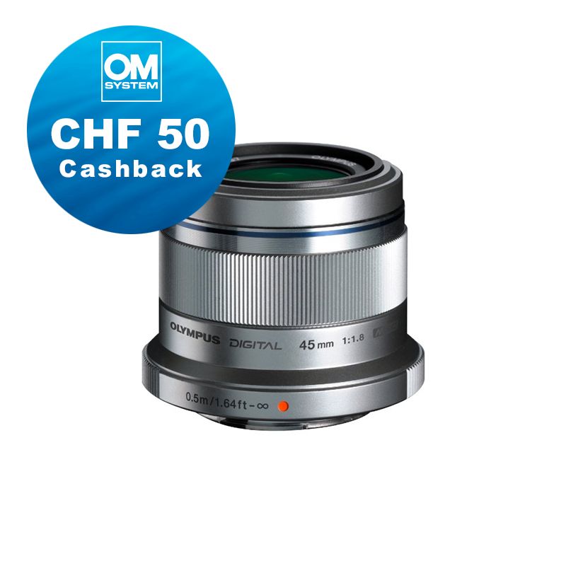 Olympus M.Zuiko 45mm 1.8 (silver) - CHF 50 Cashback + 5 Jahres Garantie