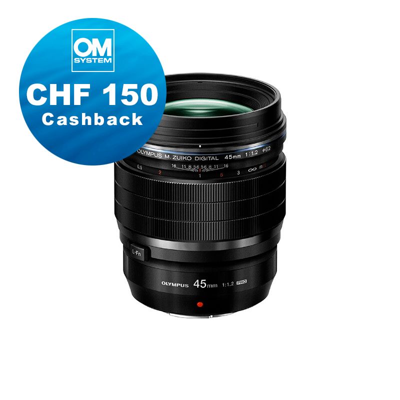 Olympus M.Zuiko 45mm 1.2 Pro - CHF 150 Cashback + 5 Jahres Garantie Olympus M.Zuiko 45mm 1.2 Pro - CHF 150 Cashback + 5 Jahres Garantie