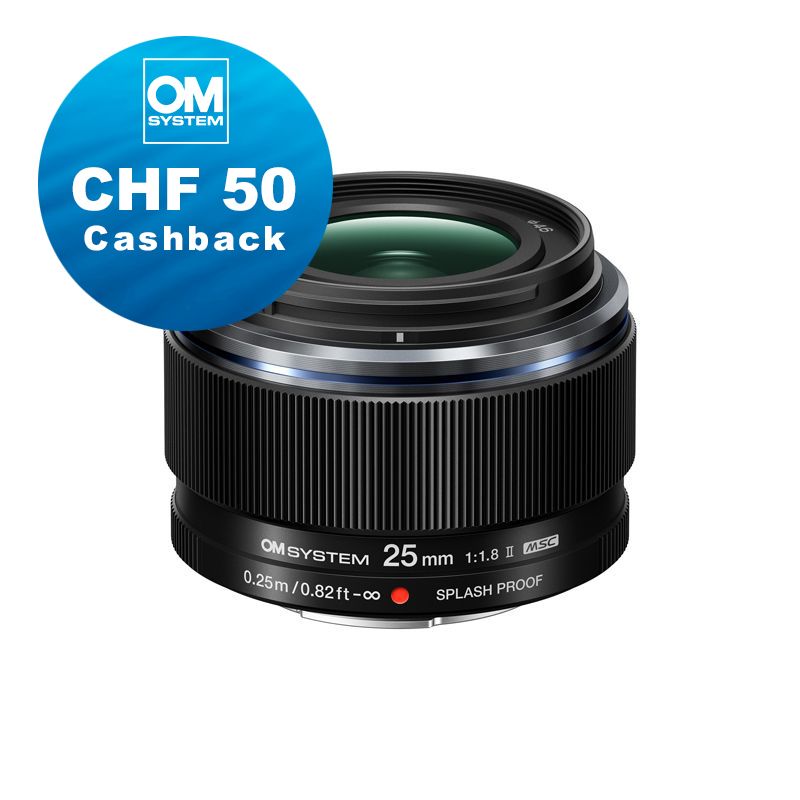 OM System M.Zuiko 25mm 1.8 II - CHF 50 Cashback + 5 Jahres Garantie OM System M.Zuiko 25mm 1.8 II - CHF 50 Cashback + 5 Jahres Garantie
