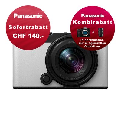 Panasonic S9 Kit mit 18-40mm 4.5-6.3 White - inkl. CHF 140 Sofortrabatt & Kombirabatt Panasonic S9 Kit mit 18-40mm 4.5-6.3 White - inkl. CHF 140 Sofortrabatt & Kombirabatt
