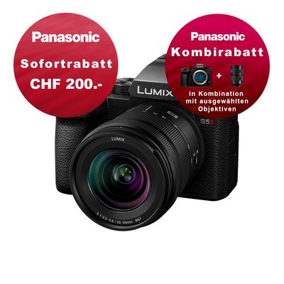 Panasonic S5 Mark II Kit 20-60mm 3.5-5.6 - inkl. CHF 200 Sofortrabatt & Kombirabatt Panasonic S5 Mark II Kit 20-60mm 3.5-5.6 - inkl. CHF 200 Sofortrabatt & Kombirabatt